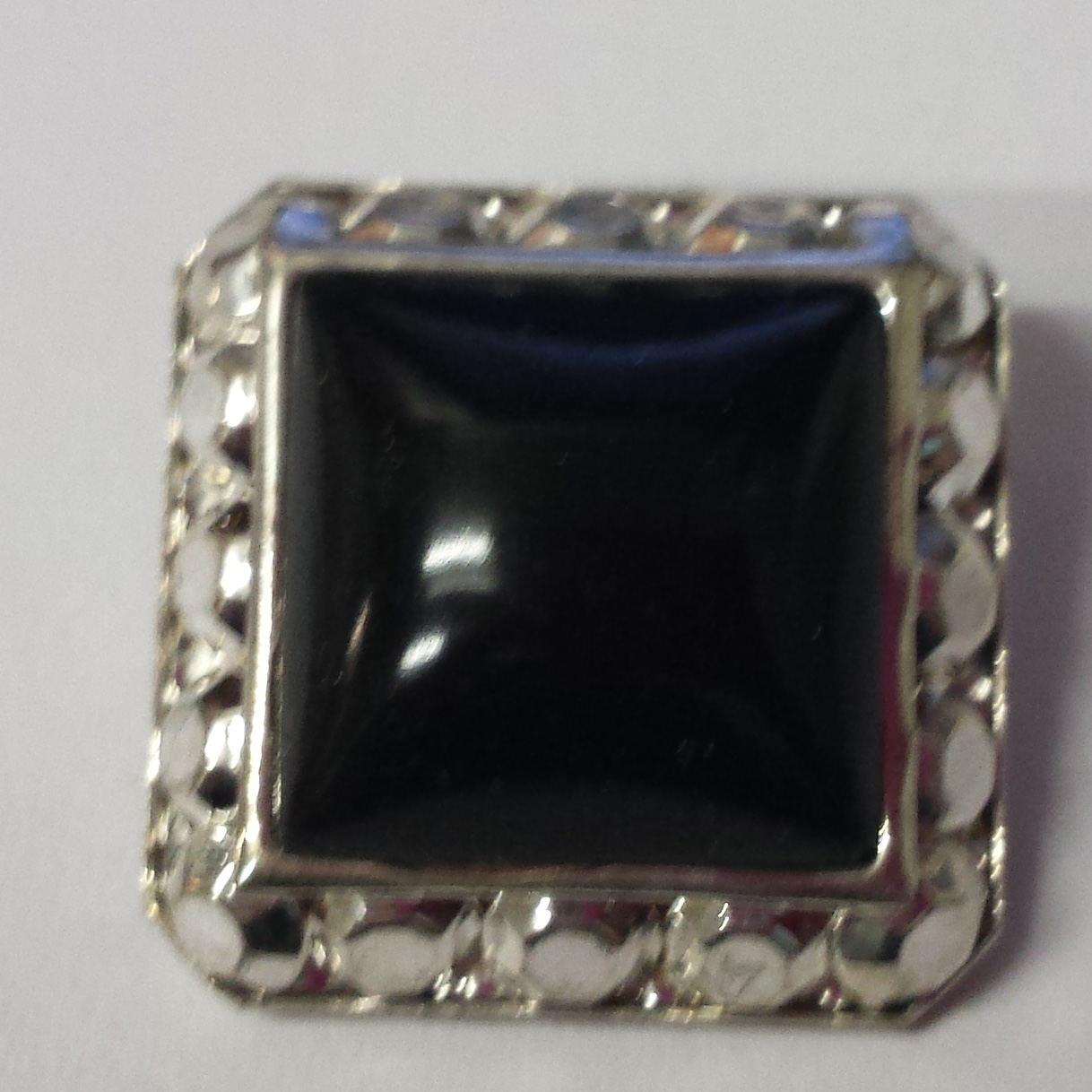 Black with Silver Surround Dazzle Button - 3/4 inch #56000